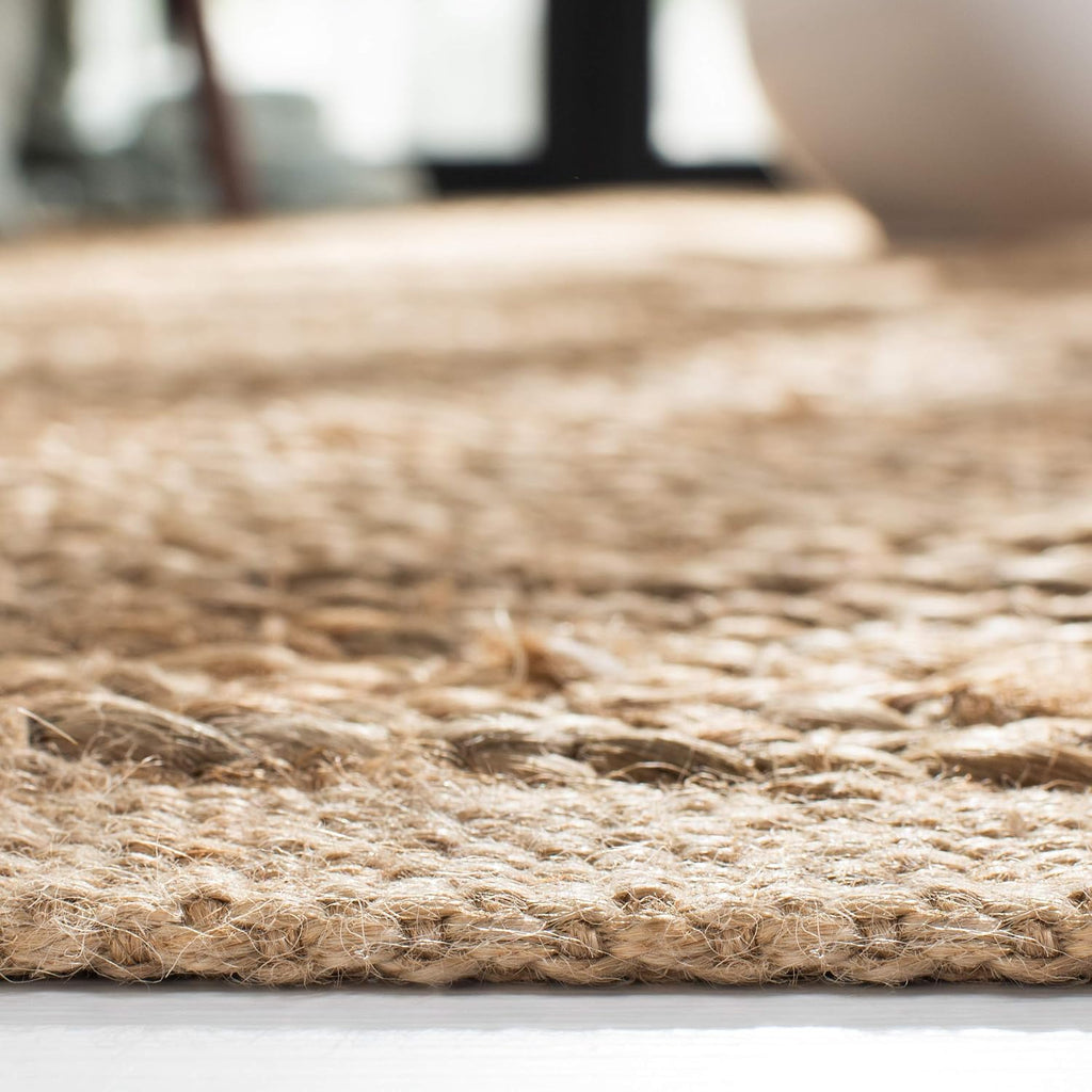 Cape Cod Collection Area Rug - 4' Square, Natural, Handmade Braided Jute, Ideal for High Traffic Areas (CAP355A)
