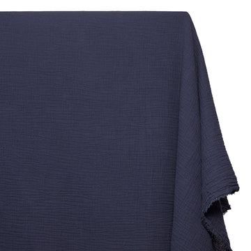 Double Cotton Gauze Fabric Woven Sheer Crinkle Texture Gause Cloth Material By The Yard & Wholesale - Navy Blue (5