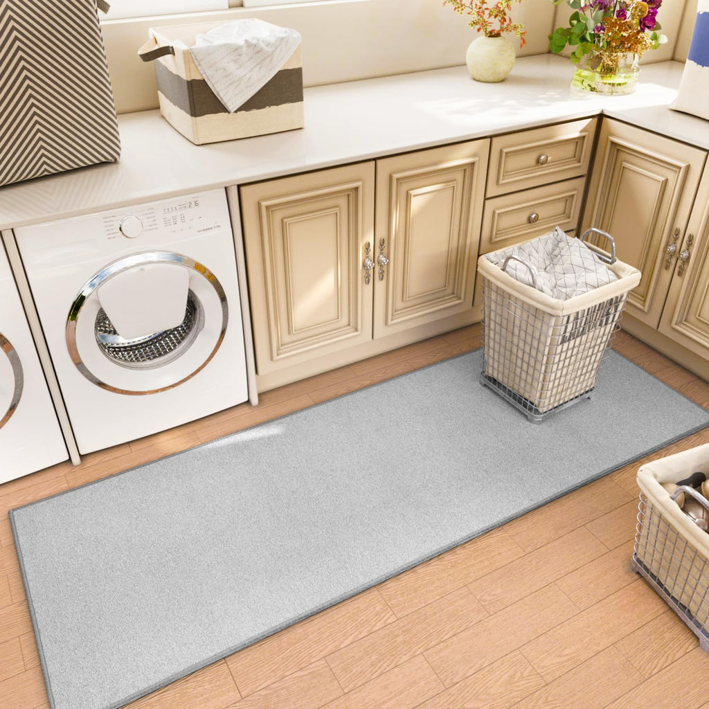Runner Rug with Non Slip Rubber Backing 2*10 ft, Washable Soft Floor Carpet Indoor, Bedroom, Laundry, Low Pile Area