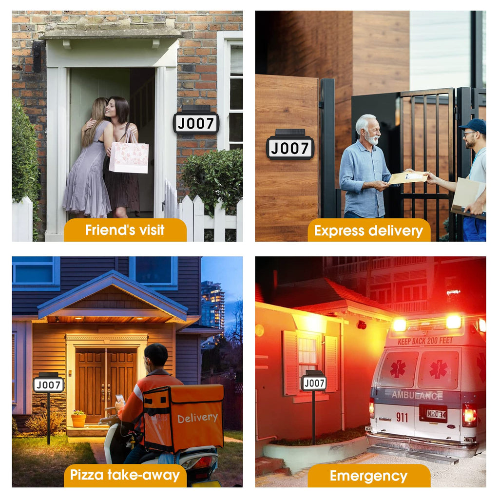Solar House Numbers Address Sign, Tricolor Waterproof for Outside