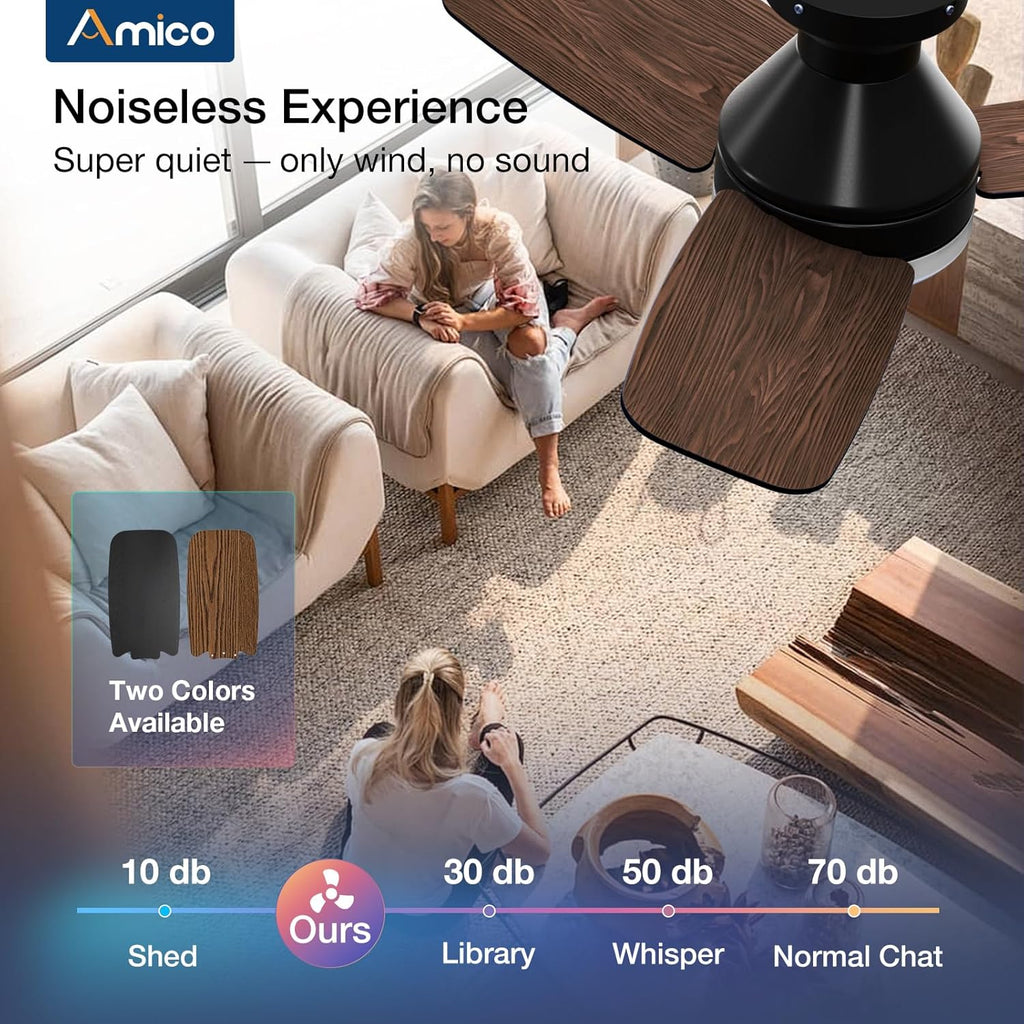 Ceiling Fans with Lights, 30 inch Low Profile Ceiling Fan with Light and Remote Control, Flush Mount, Reversible, 3CCT, Dimmable, Noiseless, Black Ceiling Fan for Bedroom, Indoor/Outdoor Use A102-B0C61K8BCF