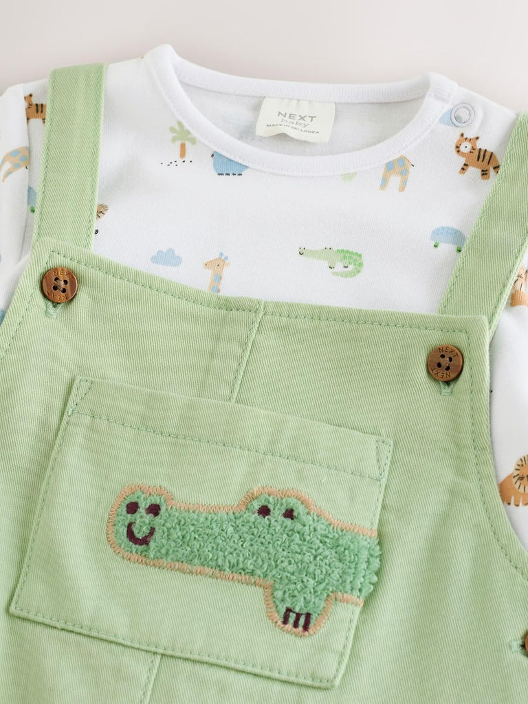 Baby Twill Dungarees and Bodysuit Set