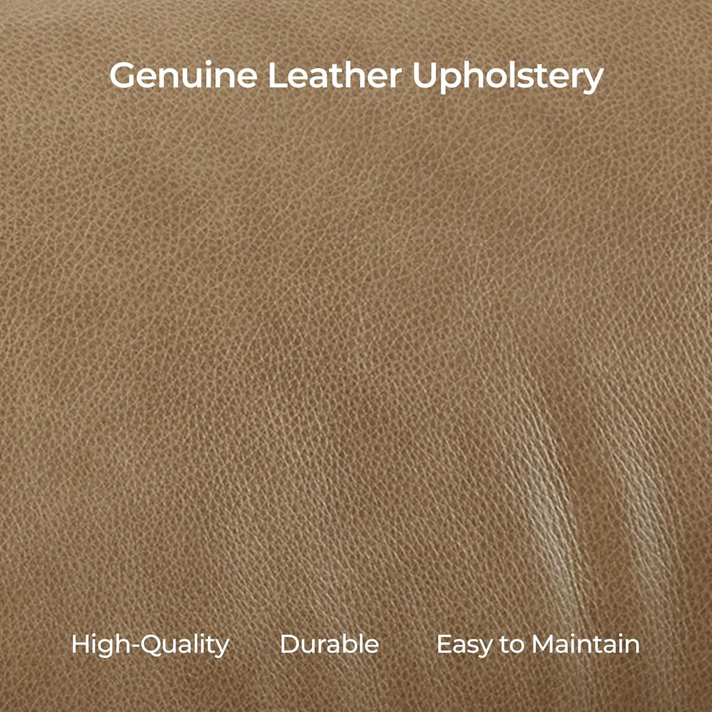 Modern Reclining Swivel Lounge Chair and Ottoman — Genuine Leather