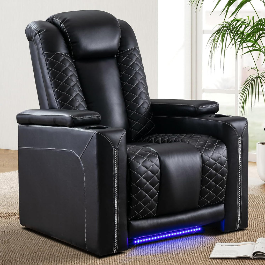 Home Theater Seating with USB Ports and Cup Holders