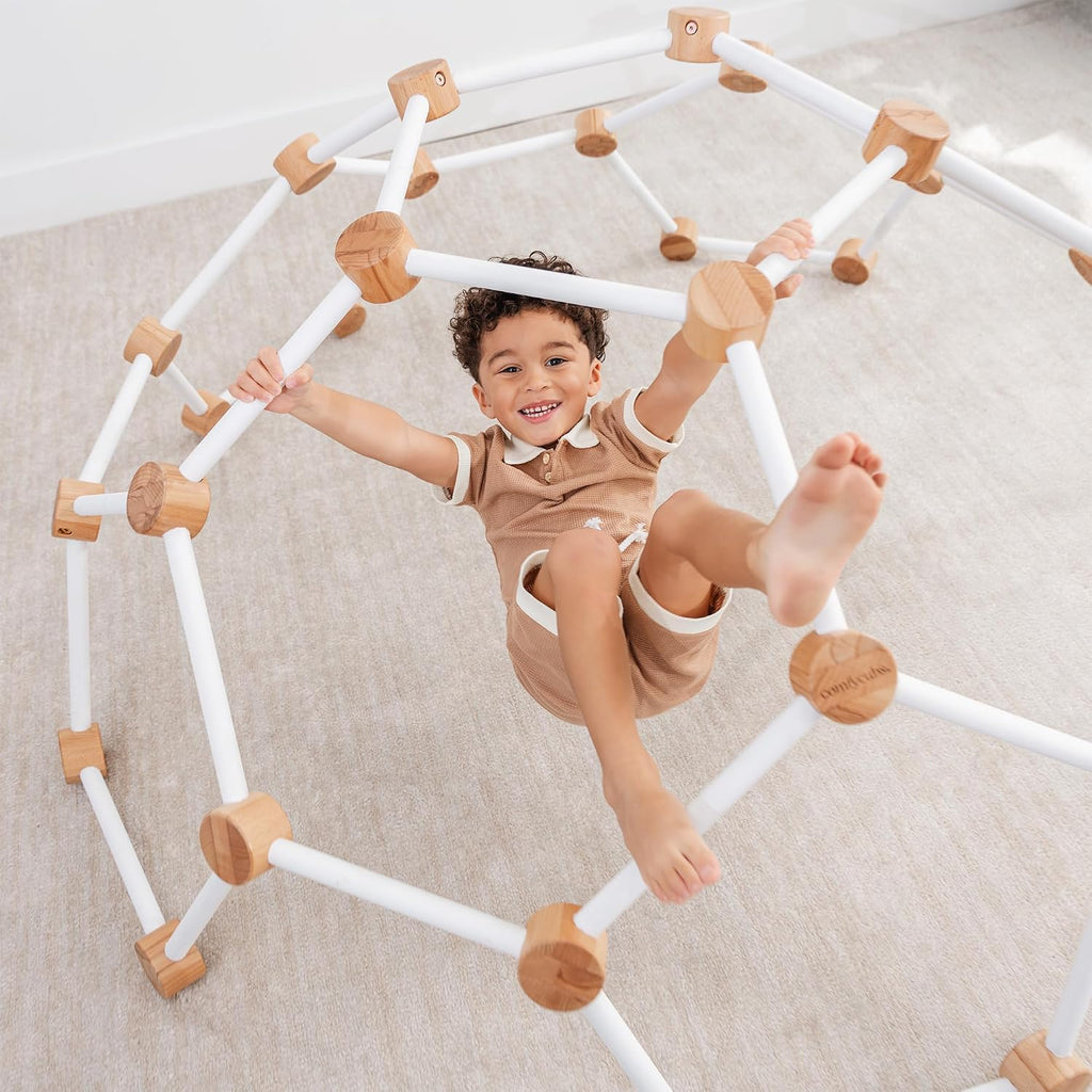 Wooden Toddler Play Gym for 3-6 Years Old - Montessori Climber for Kids - Safe Climbing Toy Support up to 120 lbs