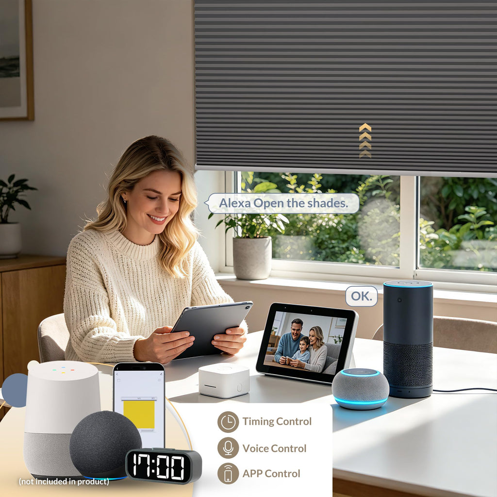 Motorized Cellular Shades with Remote for Windows, Custom Size