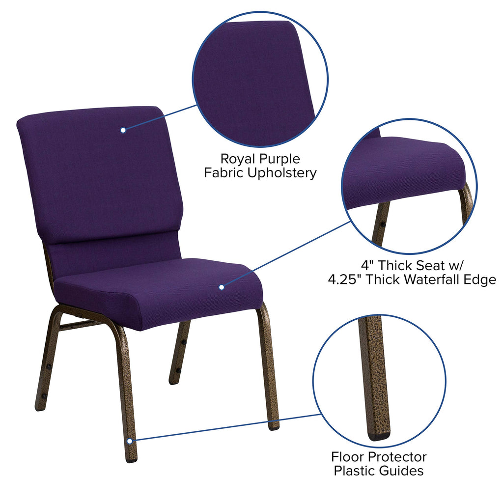 Purple Stacking Auditorium Chair with 19" Seat