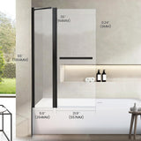 Bathroom Pivot Tub Glass Door 36" W*55" H, Folding Bathtub Shower Door Screen with Tempered Glass