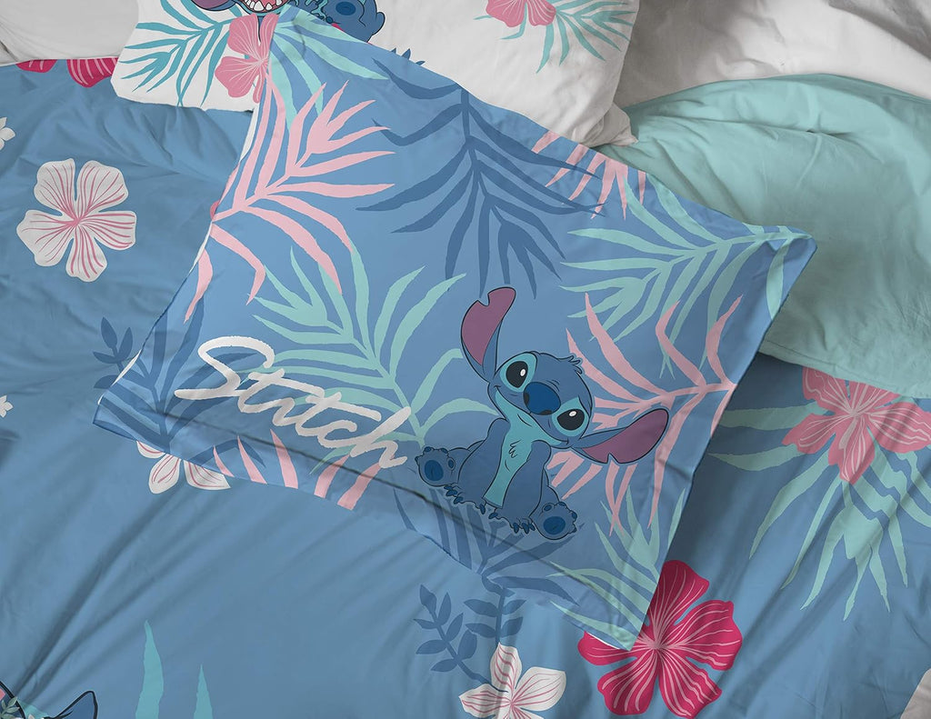 Lilo & Stitch Twin Comforter Set - 5 Piece Kids Bed in a Bag Reversible Comforter & Sheet Set, Girls Twin Bedding