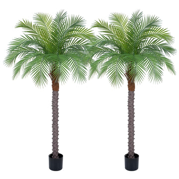 5ft Artificial Phoenix Palm Tree, Tall Faux Palm Plant with 15 Adjustable Leaves, Perfect for Outside Patio