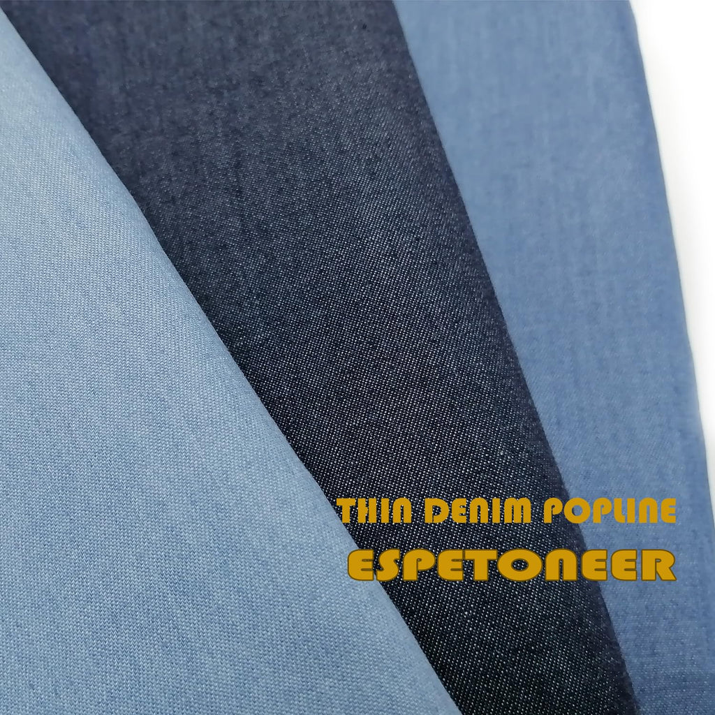 5.5OZ Denim Thin Poplin By The Yard 57" Wide Middle Blue 2yards