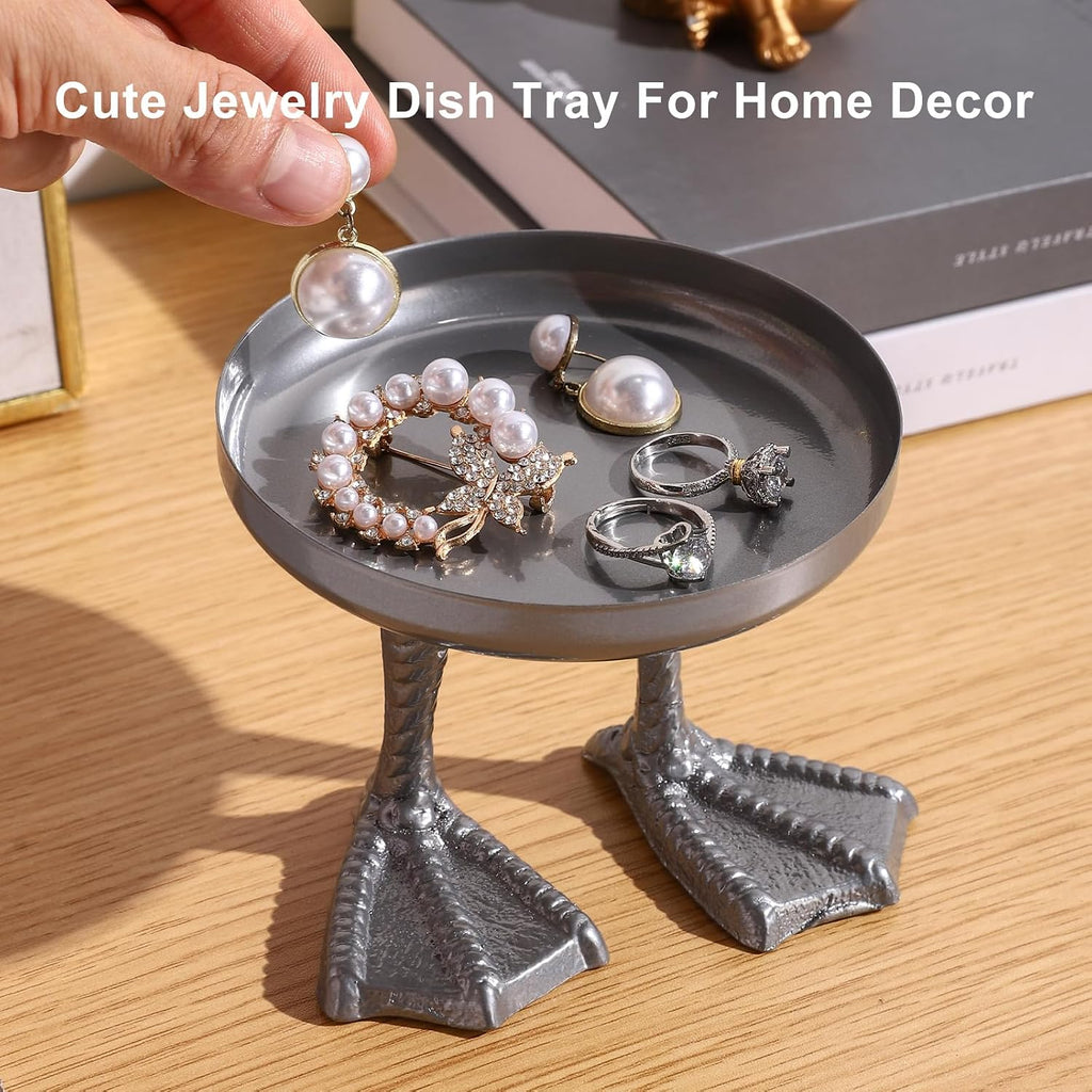 Duck Cute Jewelry Dish Tray. Ring Holder Dish Tray. Small Trinket Dish Tray.Jewelry Bowl.Silver.