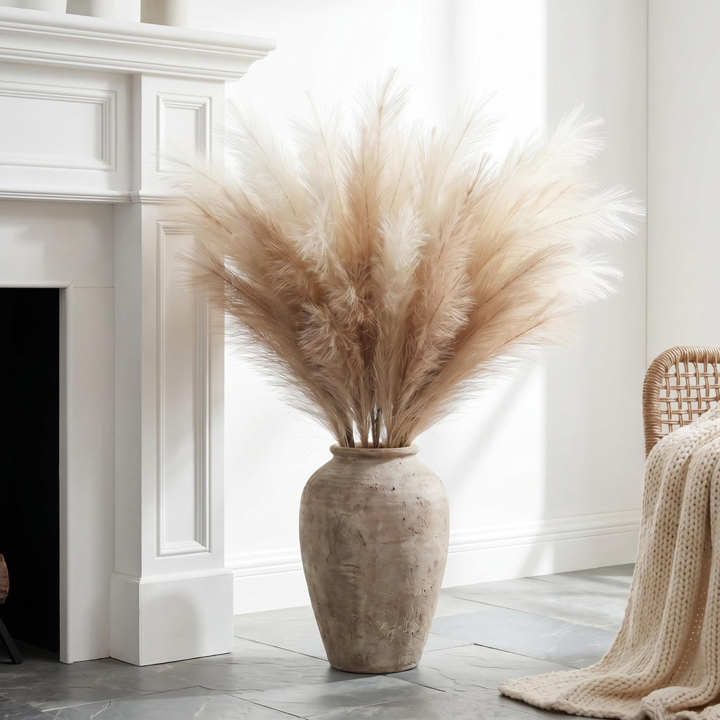 Faux Pampas Grass, 9PCS Pompas, Large Pompas Grass, 38'' Tall Pampas Grass for Floor Vase, Pampas Grass Decor Tall