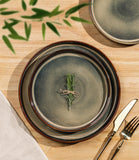 Ceramic Dinnerware Sets for 8, 24 Pieces Porcelain Lightweight Speckled Plates and Bowls Sets