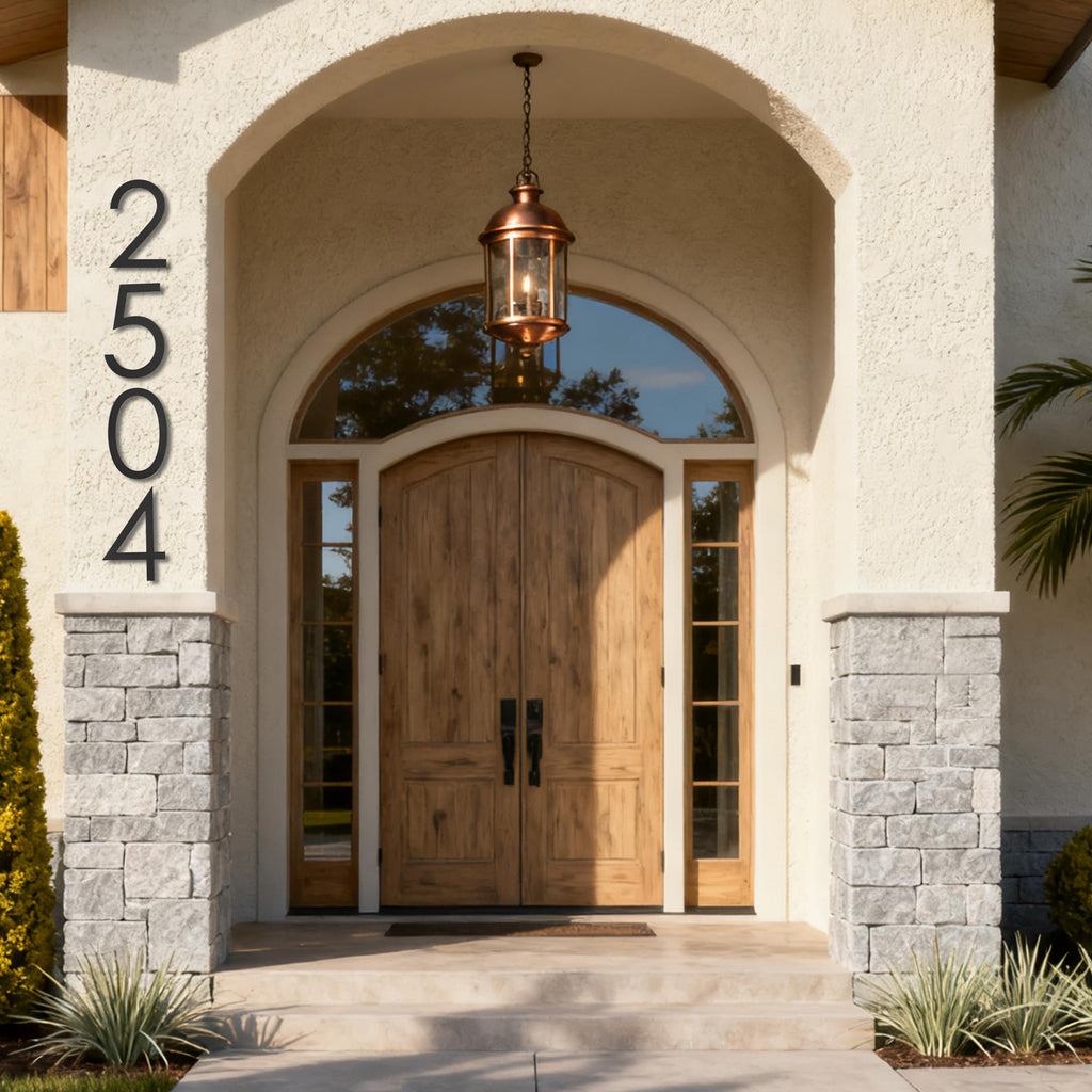 8 Inch Modern house Numbers for Outside Metal, Black large Address Number 0