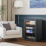 Beverage Refrigerator Cooler, 155 Cans Mini Fridge with Glass Door Beverage Frid