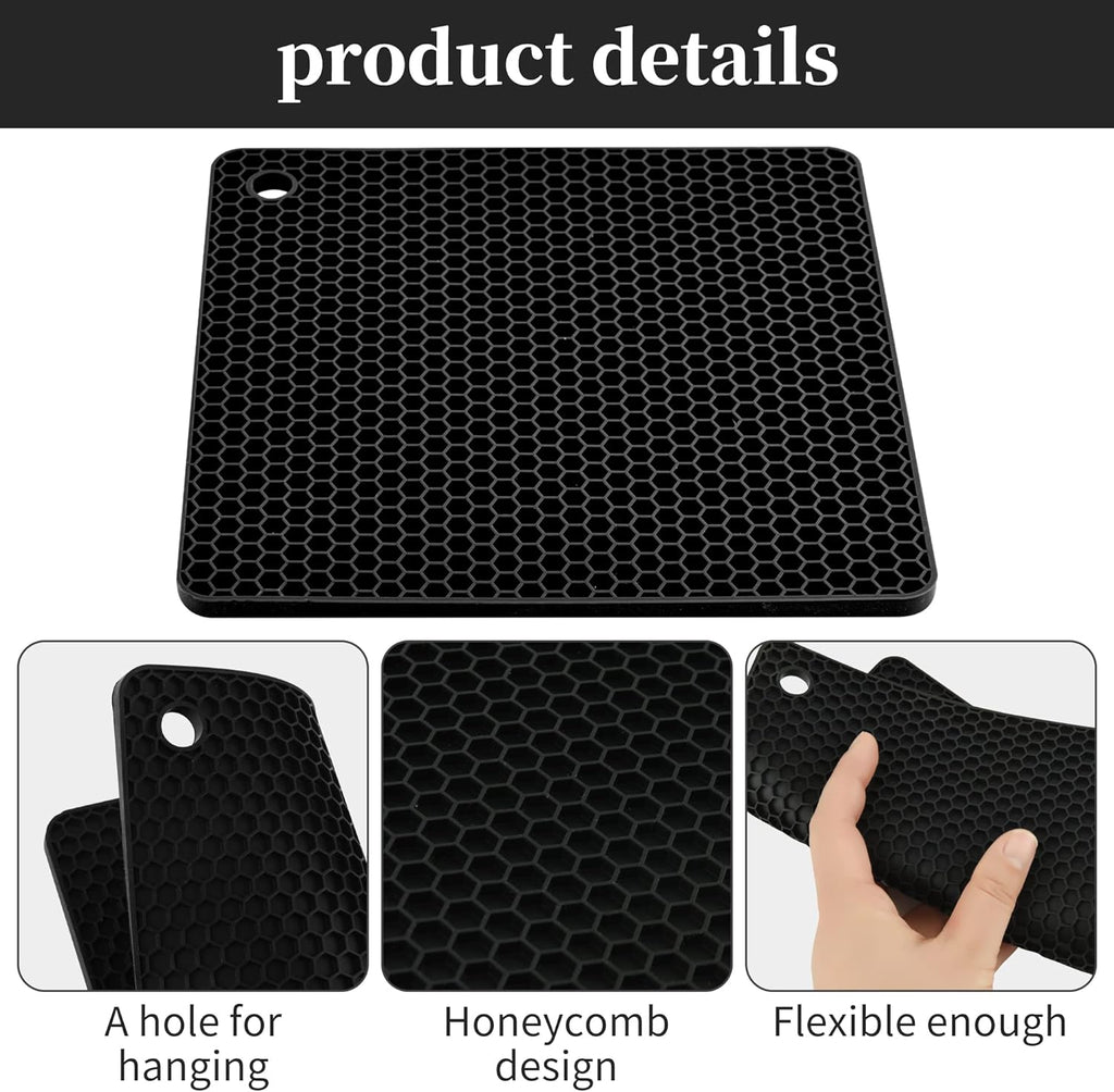 Silicone Trivets for Hot Dishes, Pots and Pans, Hot Pads, Mixing Color Silicone Pot Holders Mats Quartz Counter Heat