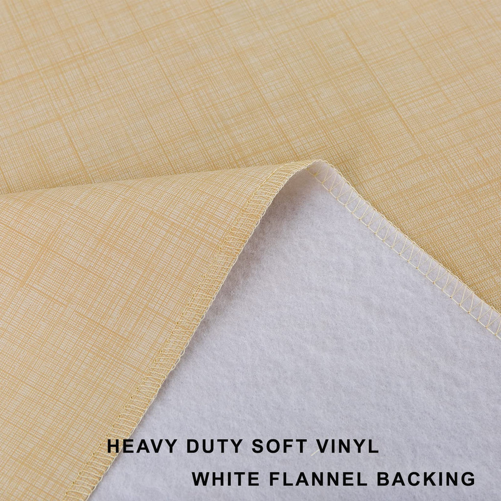 Vinyl Tablecloth with Flannel Backing, Waterproof Table Cloth