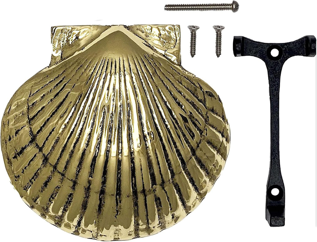 Scallop Door Knocker - Brass (Standard Size)