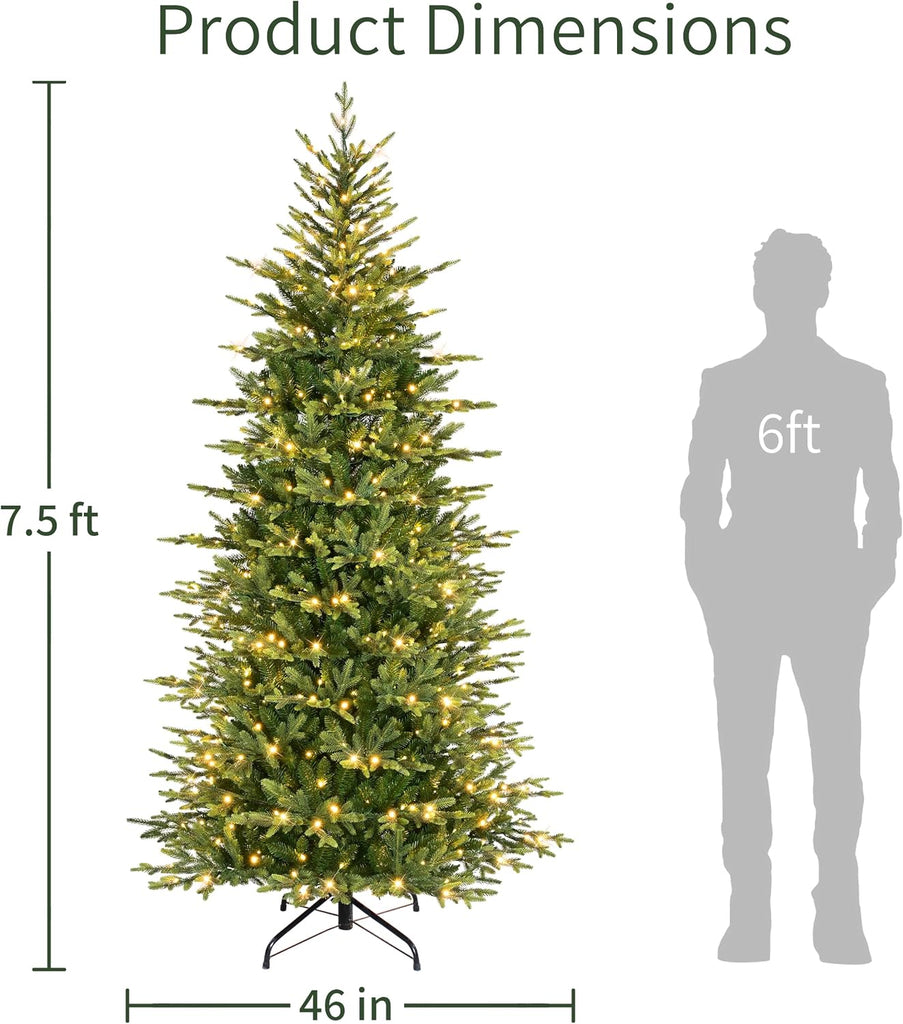 International 7.5ft Pre-Lit Slim Balsam Fir Christmas Tree
