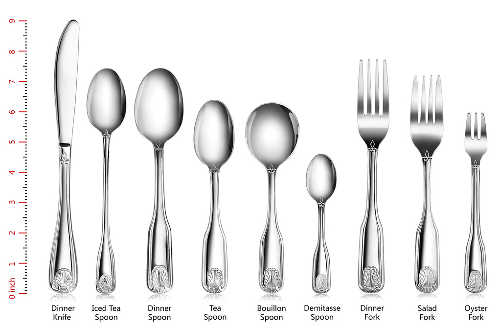 Shell Pattern Stainless Steel Flatware, 36-Piece