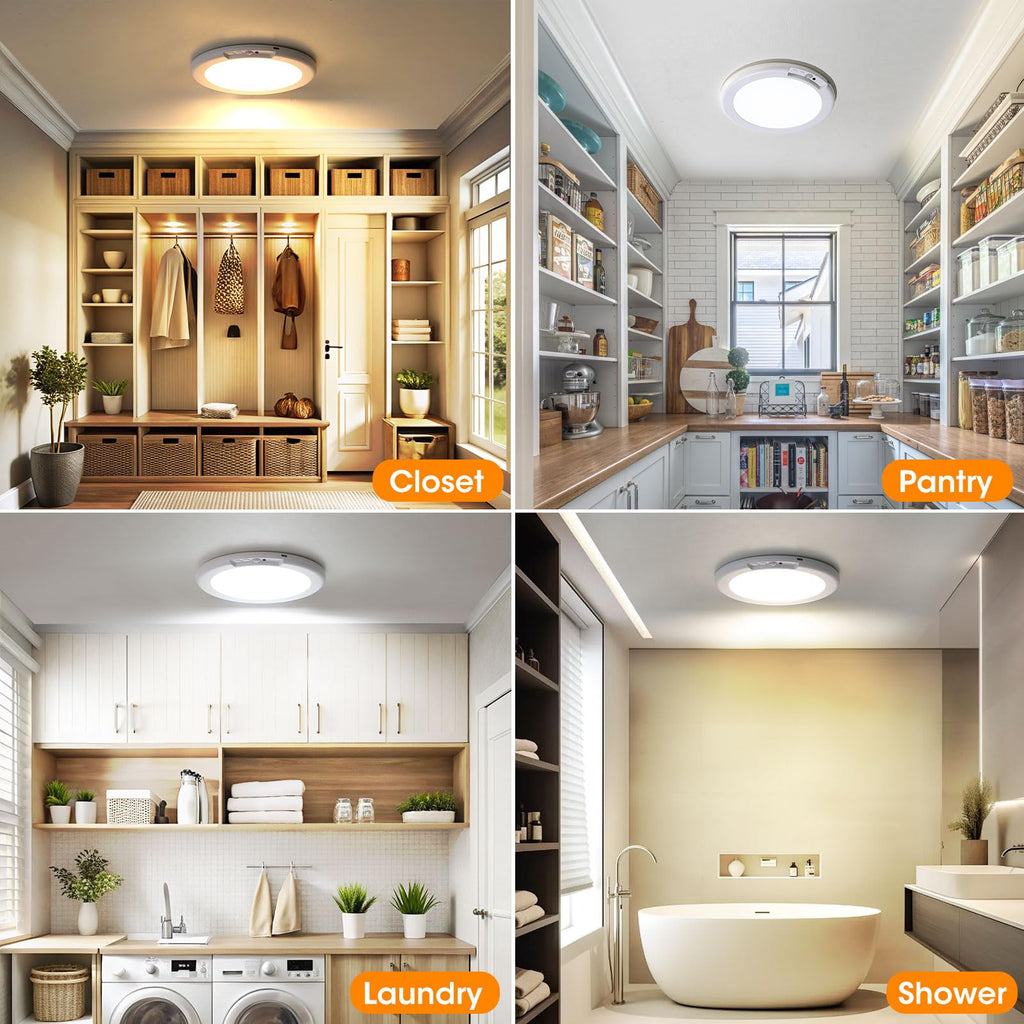 Rechargeable Motion Sensor Ceiling Light, Wireless Closet Light
