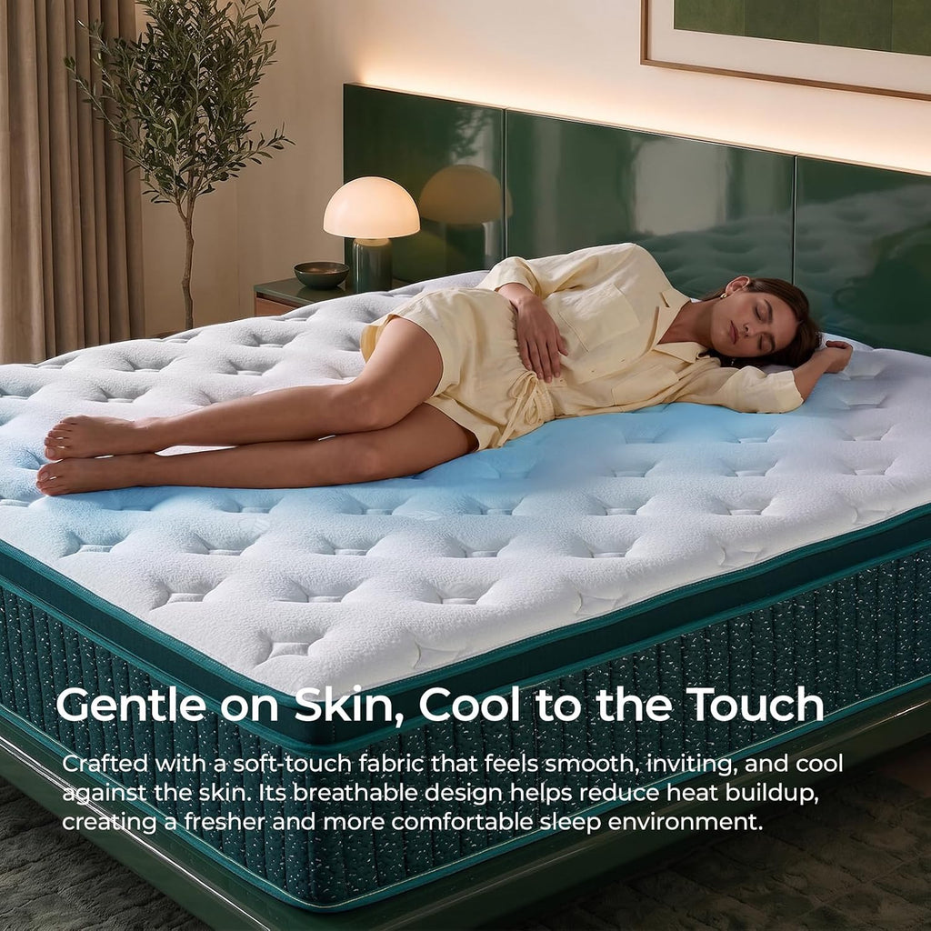 14 Inch Queen Hybrid Mattress, Medium Firm, Gel Foam, Motion Isolation