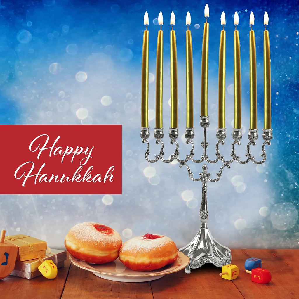 Dripless Chanukah Candles, Hanukkah Candles Fits Most Menorahs, Premium Quality Wax for All 8 Nights of Hanukkah - Set of 45