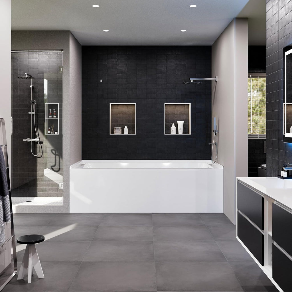 Swiss 54 Inch Alcove White Bathtub From Our Exquisite collection of Bathtubs For Bathroom - Right-Handed Bathtub