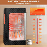 Springspa Portable Steam Sauna Box with 3L & 1500W±10%, Personal Sauna Tent with 9 Adjustable Heat Levels