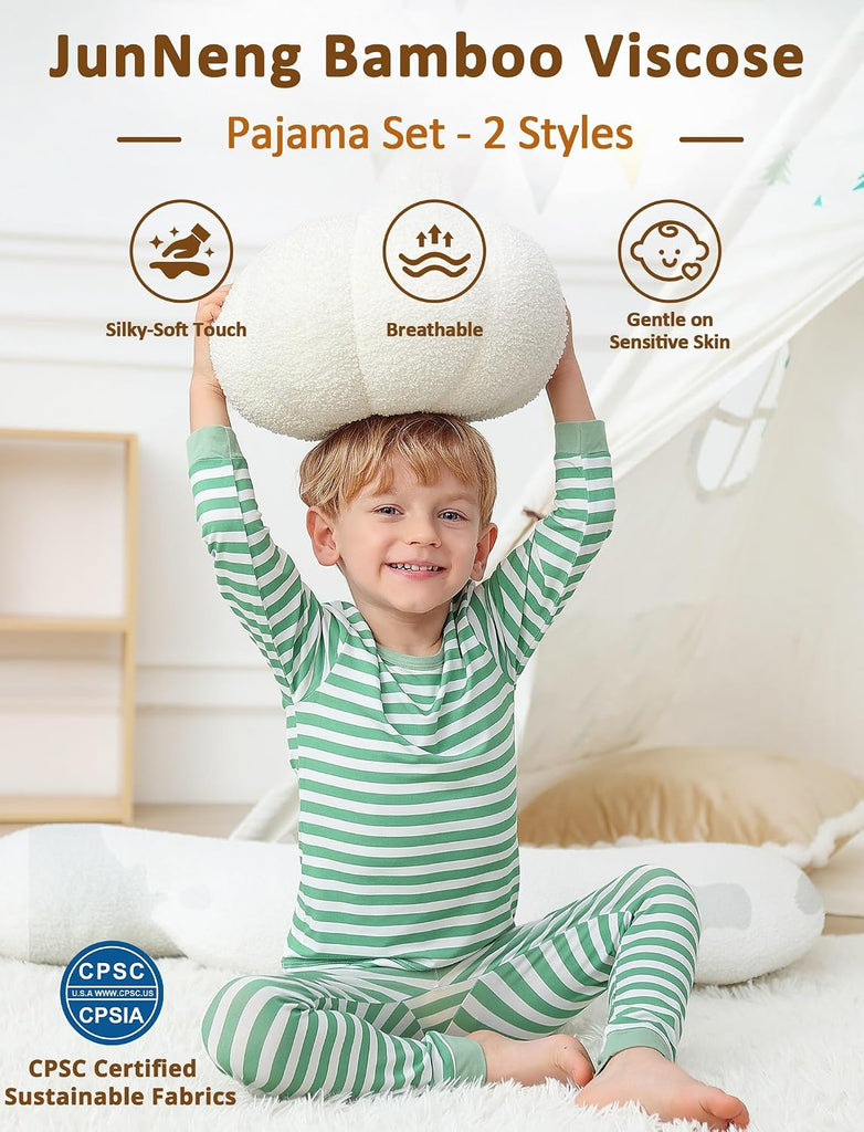 Bamboo Viscose Toddler Boys Striped Pajamas 2/4 Pcs