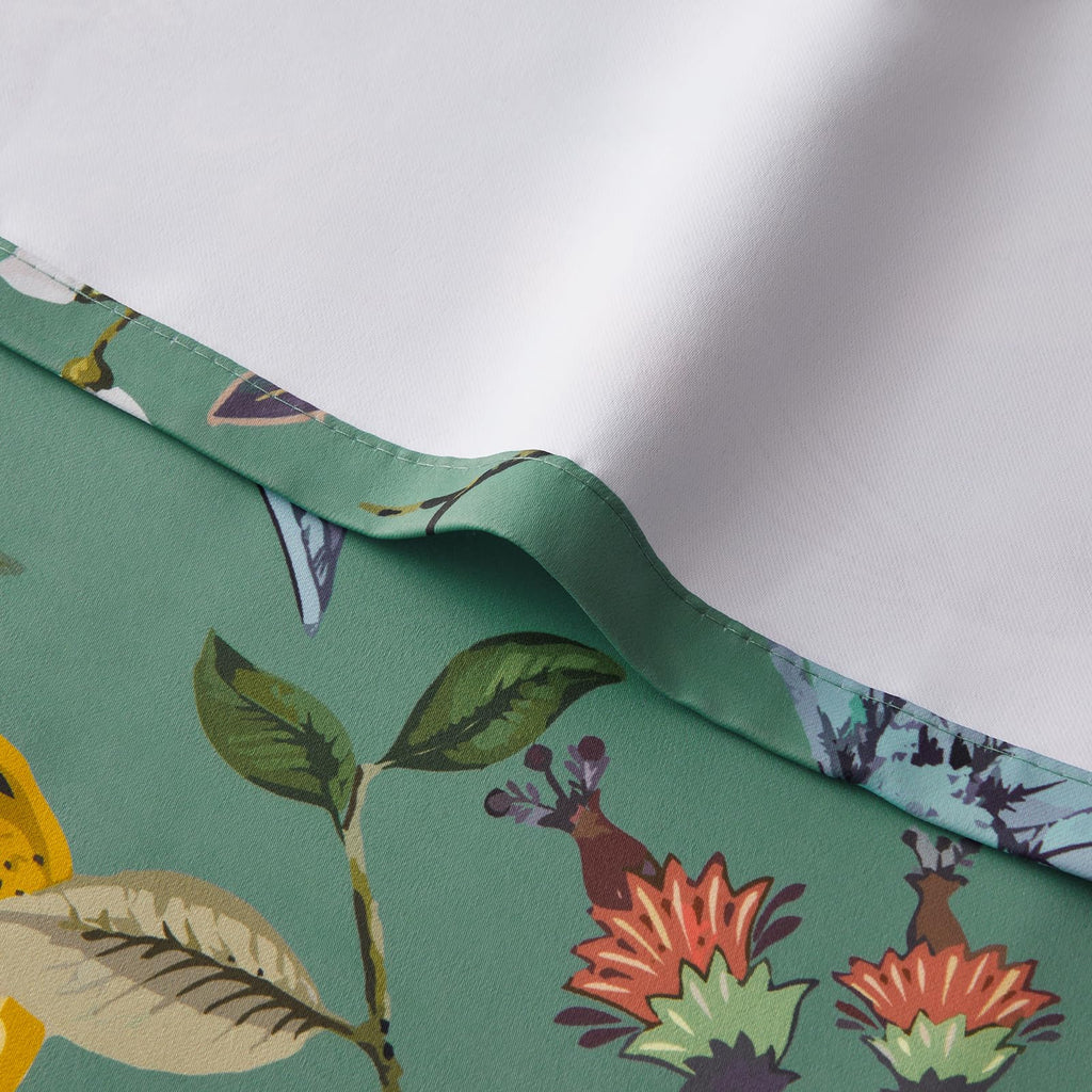 Sage Green Blackout Valance Curtains 18 Inch Length Farmhouse Rustic Hummingbird Lemon Printed Grommet Home Fashion