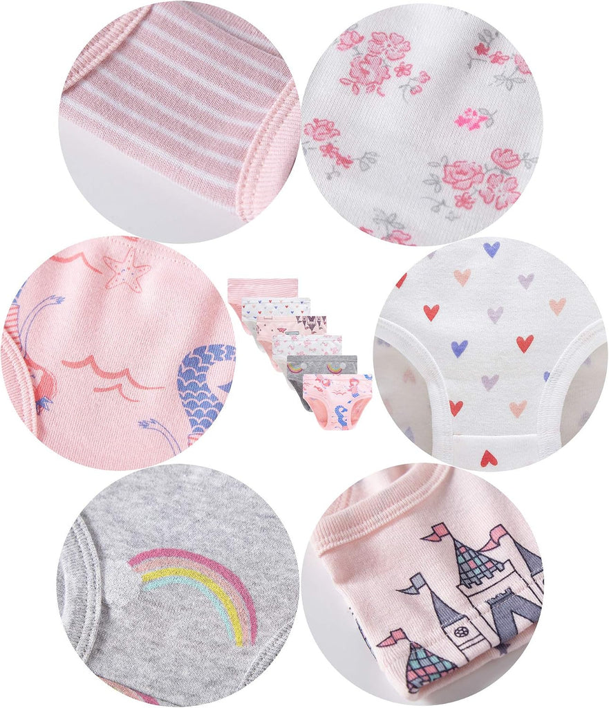 Girl Underwear Toddler Panties Big Kids Undies Soft 100% Cotton