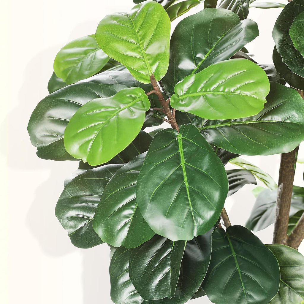 Faux Fiddle Leaf Fig Tree 7ft with Lifelike Leaves, Realistic Trunk