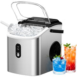 Ice Maker Countertop, Portable Ice Machine with Carry Handle, 26.5lbs Per Day, 9 Cubes in 6 Mins, Auto-Cleaning