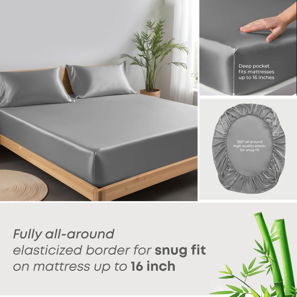 Premium 100% Viscose Derived from Bamboo RV Short Queen Sheet Set - Ultra Soft, Breathable & Cooling, Ideal for Hot