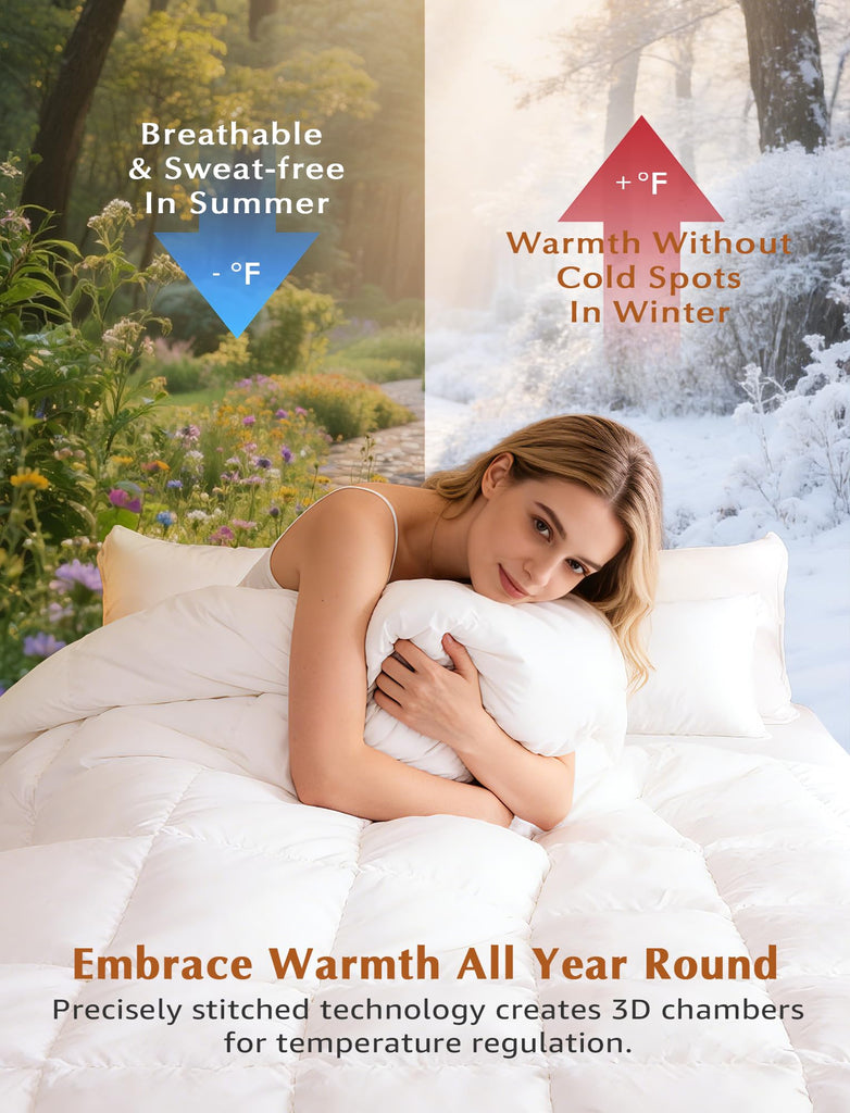 Organic Goose Feather Down Fiber Comforter California King Size