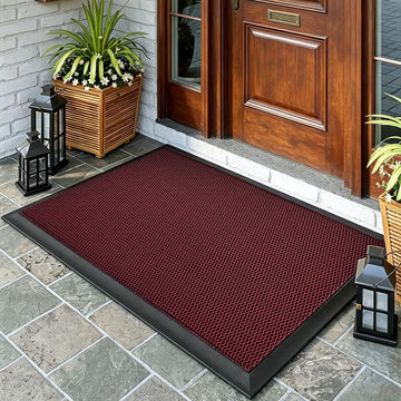 Front Door Mat Outside Entrance,Heavy Duty Rubber Door Mat,Non Slip Dirt Trapper Welcome Mat for Indoor Outdoor