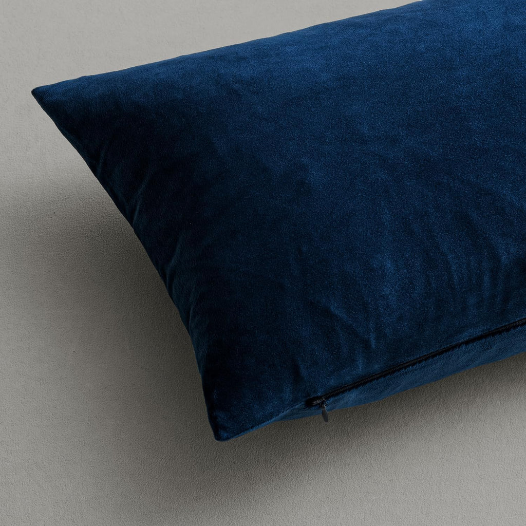 Velvet Throw Pillow Covers 18x18 Inch, Pack of 2 - Dark Blue, Super Soft Decorative Square Cushion Cases Modern