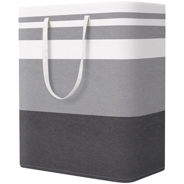 Basket Hamper, 125L Collapsible Clothes Storage, Grey