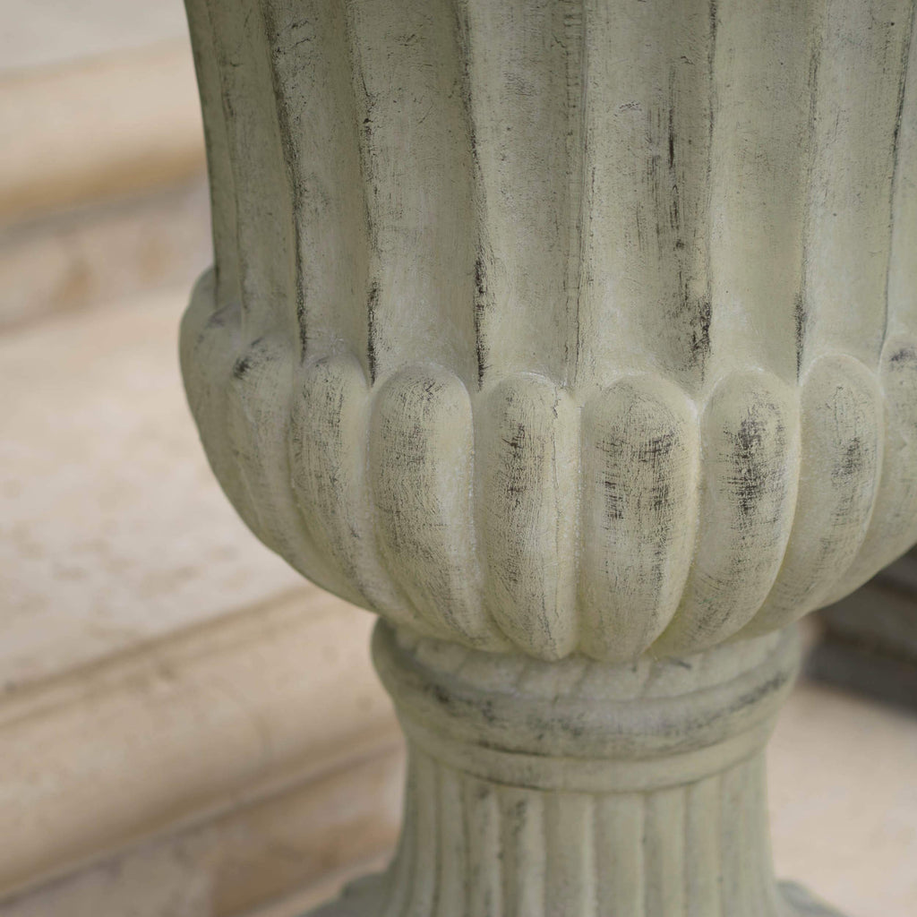 Outdoor/Indoor Antique Green Stone Finish Planter/Urn, 26"