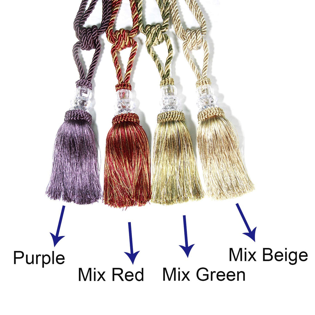 Curtain Tiebacks Hand-Woven Holdbacks Tassels Tiebacks - 2 Pack