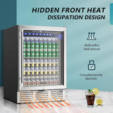 24 Inch Beverage Refrigerator, 180 Can Built-in Beverage Cooler, Under Counter B