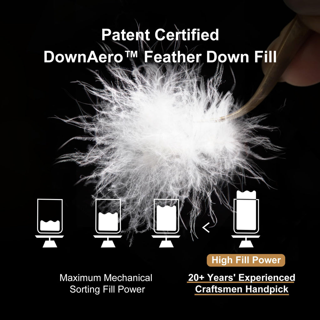 TM Feather Down Comforter 100% Cotton, High Fill Power Medium Warmth for All Season Duvet Insert, California King