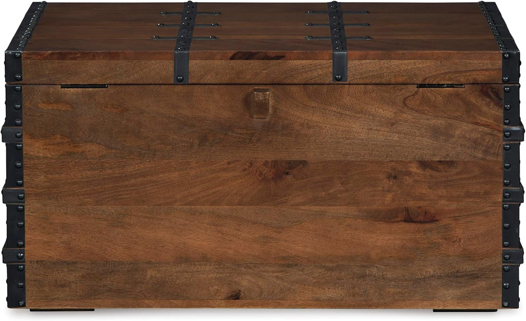 Kettleby Vintage Wood Storage Trunk or Coffee Table with Lift Top 19", Brown | Coffee table with storage, Crafted