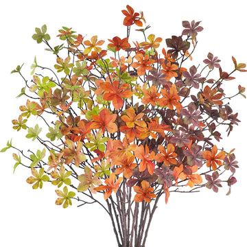 12 Pcs Fall Faux Greenery Stems, Artificial Fall Stem Branches Autumn Leaves with Stems Faux Fall Plants for Vase