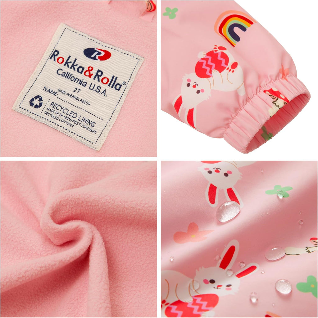 Toddler Girls' Water-Resistant Fleece Lined Transitional Jacket