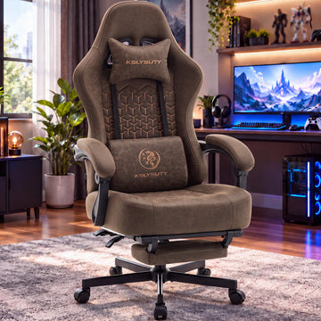 Gaming Chair Breathable Leather with Pocket Spring Cushion, Wide and High Ergonomic Office Chair with Headrest