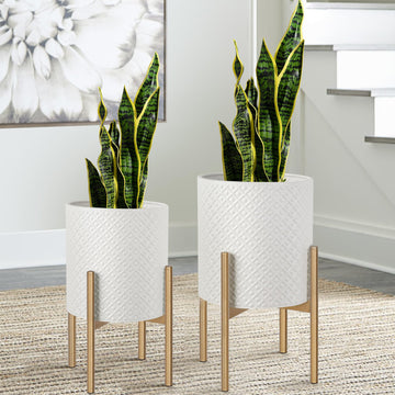 Modern Planters for Indoor Plants Set of 2 Planter with Stand