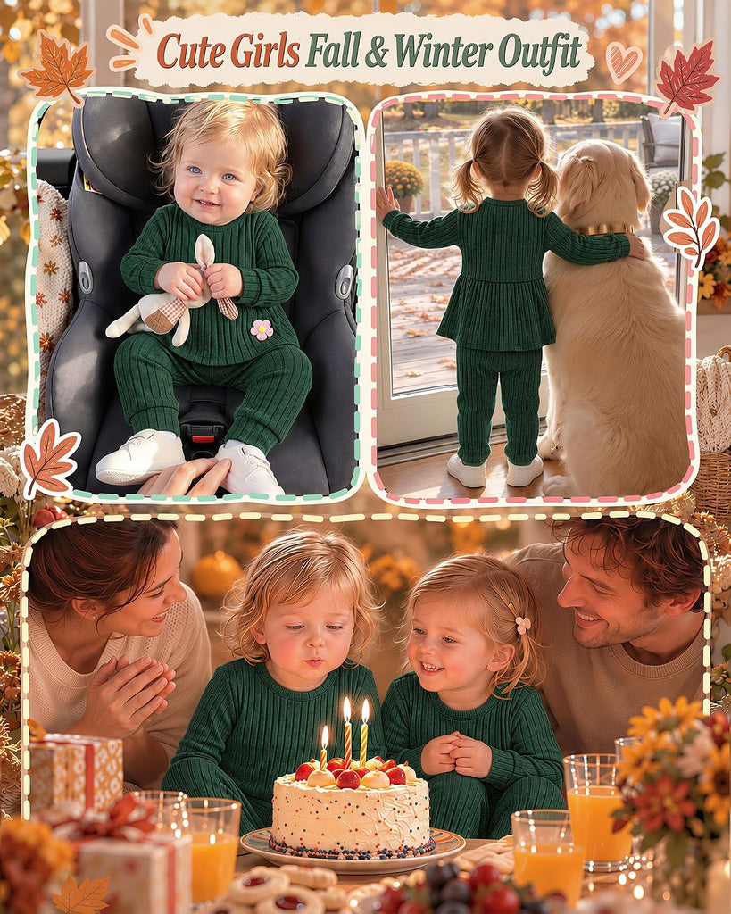Toddler Girls Ribbed 2 Piece Fall Set